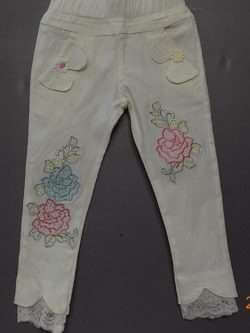 Cute White Cotton Embroidered Pant for Baby Girls