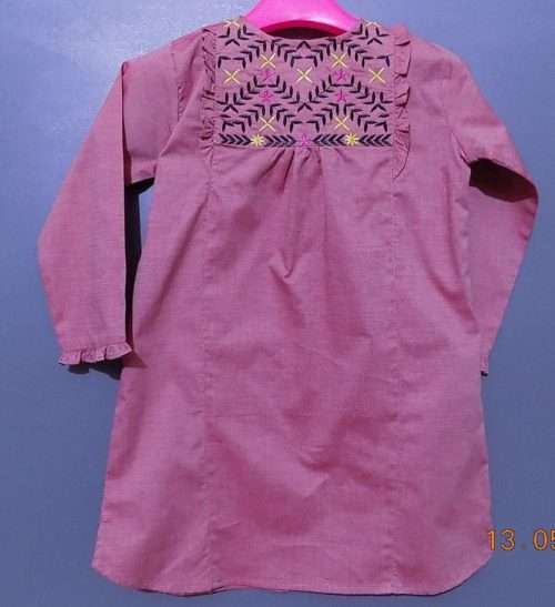 Pink Cotton Kurti With Thread Embroidery For Girls 3 Pink cotton Kurti with thread embroidery and have excellent durable cloth for Girls of 5 to 13 Years maximum.  <a href="https://subrung.online/product-category/fashion/girls-dresses/5-13-years/" target="_blank" rel="noopener noreferrer">(More Girls Dresses)</a>