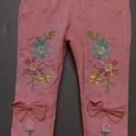 Cute Pink Cotton Embroidered Pant for Baby Girls