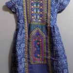 Blue Embroidered Jeans Frock For Girls With Pink Trouser