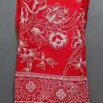 Red Linen Foam Printed Trouser For Ladies