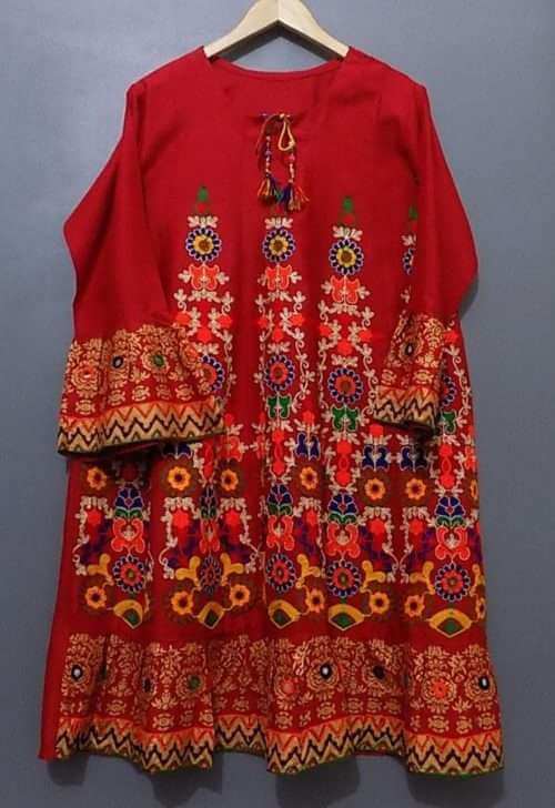 Linen Kurti With Rich Embroidery For Ladies in 4 Colours 2 Stylish party wear in Red, Tea Pink, Forest Green and Light Yellow Kurti With Rich Embroidery For Ladies of 13 Years and Onwards. <a href="https://subrung.online/product-category/fashion/ladies-dresses/kurties/" target="_blank" rel="noopener noreferrer">(More Ladies Kurtis)</a>