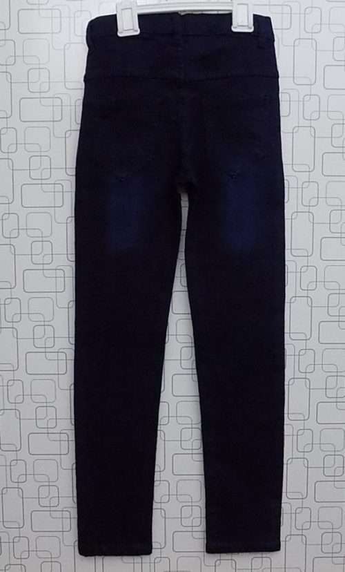 Durable Denim Blue Stretchable Plain Jeans For Girls