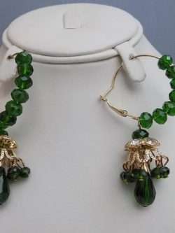 Beautiful Earrings for Girls with Green Beads
