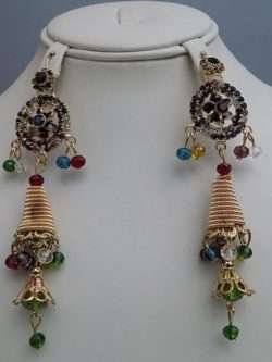 Earrings Having Multi-colour Beads in Jhumki Style
