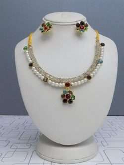 Cute Multi-Colour Crystals with Pearls Set for Girls