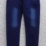 Durable Cobalt Blue Stretchable Plain Jeans For Unisex