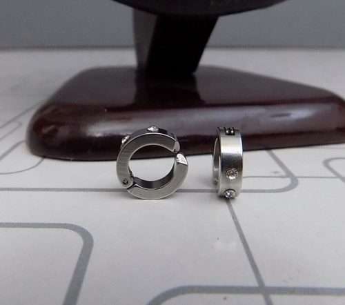 Cute Small Metal Rings With Two Small Crystals For Girls