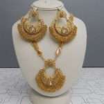 Heavy Golden Set Full With Champagne Colour Beads