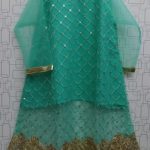Fancy Spring Green Rich Embroidered Net Kurti For Girls