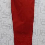 In Red Colour Embroidered Cotton Capri For Ladies