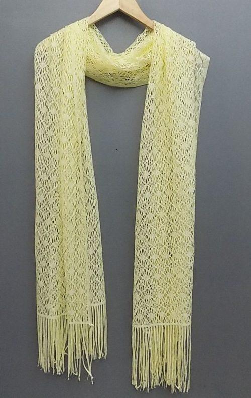 Light Yellow Light Weight Net Stole For Everyday Use