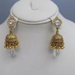 Cute and Beautiful Silver and Golden Jhumkian With Crystals