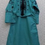 Beautiful Turquoise Embroidered Lawn Kurti For Girls