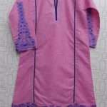 Beautiful Light Pink Embroidered Lawn Kurti For Girls
