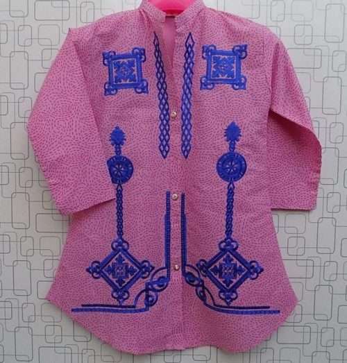 Light Pink Embroidered Lawn Kurti For Baby Girls