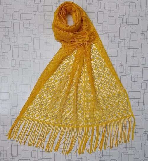 Bumblebee Yellow Spider Net Stole For Everyday Use