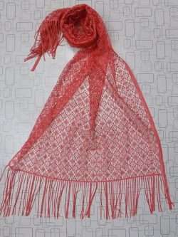 Coral Pink Spider Net Stole For Everyday Use