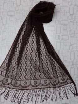 Brown Colour Narrow Net Stole For Everyday Use