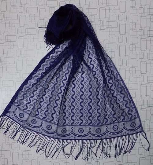 Blue Colour Narrow Net Stole For Everyday Use