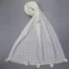 White Colour With Balls Net Stole For Everyday Use