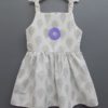 Casual Wear White-Grey Cotton Frock for Baby Girls