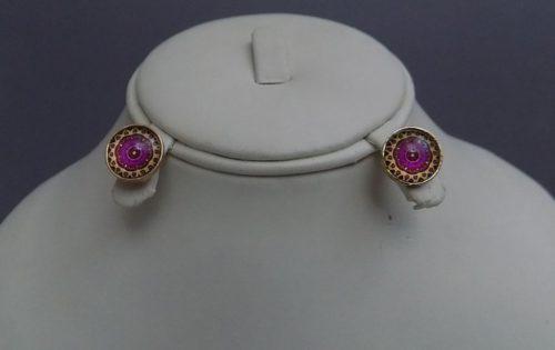 Beautiful Mauve Round Shaped Jewelry Set For Girls - Image 2