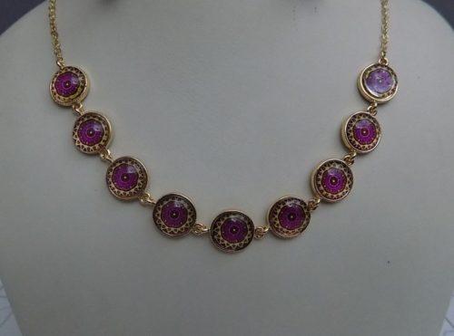 Beautiful Mauve Round Shaped Jewelry Set For Girls - Image 3