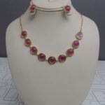 Beautiful Mauve Round Shaped Jewelry Set For Girls