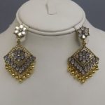 Golden Earrings In Diamond Shape For Ladies