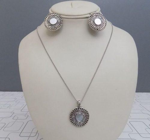 Lightweight Silver With Mirror Jewelry Set For Girls