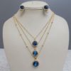 Adorable Zircon Blue Crystal Triple Chain Set For Girls