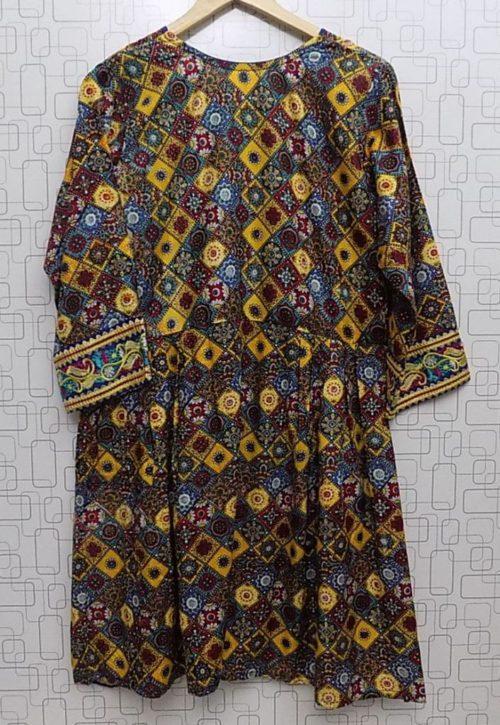 Linen Multi-colour Printed Frock With Embroidery For Ladies 2 Linen Multi-colour Printed Frock With Embroidery for Ladies of 13 Years and Onwards.  <a href="https://subrung.online/product-category/fashion/ladies-dresses/frocks/" target="_blank" rel="noopener noreferrer">(More Ladies Frocks)</a>