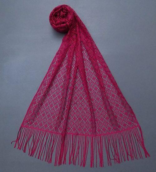 Punch Pink Spider Net Stole For Everyday Use