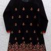 Beautiful and Fancy Embroidered Velvet Kurti For Girls in Black