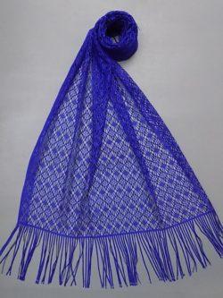 Bright Bluish Indigo Spider Net Stole For Everyday Use