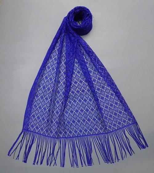 Bright Bluish Indigo Spider Net Stole For Everyday Use