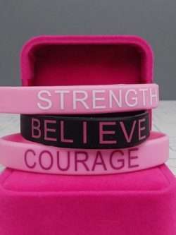 Breast Cancer Awareness Silicon Wrist Bands Set of 3
