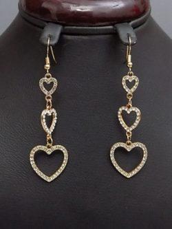 Cute Triple Heart Shape Earrings For Girls
