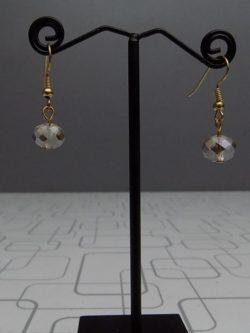 Cute and Simple Looking Single Bead Champagne Earrings