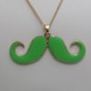 Lovely Green Mustache Shape Pendant For Girls- 65 cm - Image 3