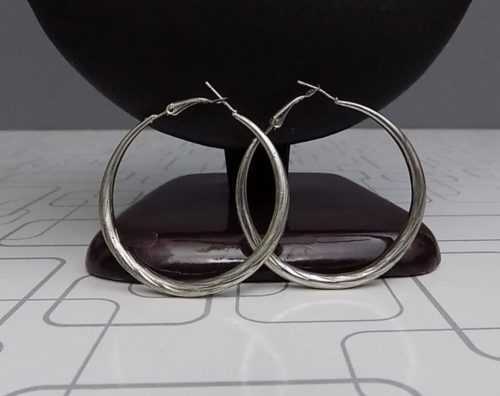 Simple And Beautiful Silver Hoop Earrings- 45mm Diameter