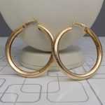 Light-weight Silver and Golden Hoop Earrings- 65mm Diameter