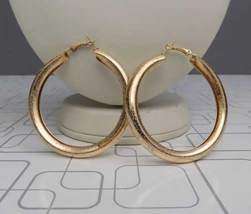Light-weight Silver and Golden Hoop Earrings- 65mm Diameter