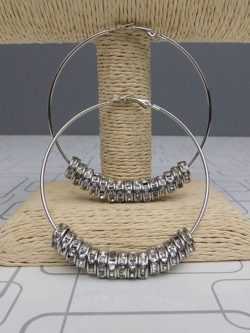 Beautiful Large Size Silver Hoop Earrings- 70mm Diameter