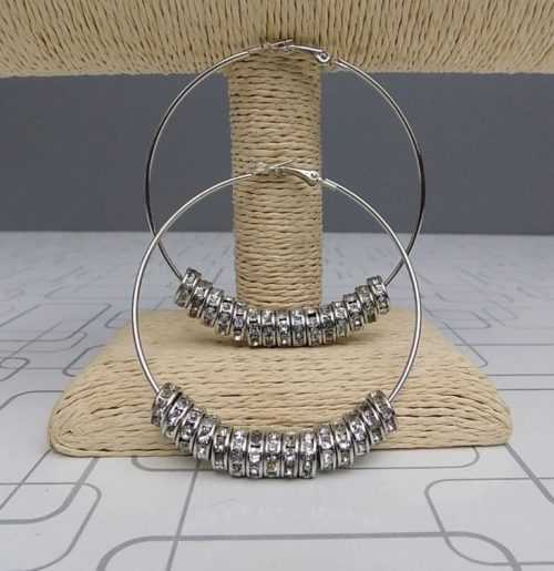 Beautiful Large Size Silver Hoop Earrings- 70mm Diameter