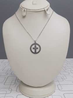 Cross Shaped Metal Jewelry Set In Silver For Ladies & Girls