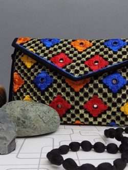 Vibrant Multi-colour Embroidered Sling Bag For Ladies & Girls