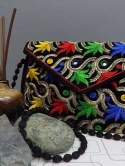 Beautiful Multi-colour Embroidered Sling Bag For Ladies & Girls