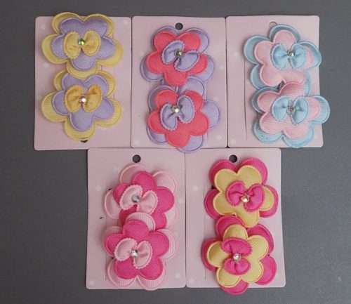 Assorted Flower Shape Hair Clips for Girls- 2 In a Pack